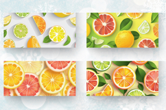 Summer Fresh Citrus Fruits Mug Wrap Sublimation Designs Product Image 2