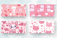 Cute Pink Kitten &amp; Hearts Mug Wrap Sublimation Designs Product Image 2