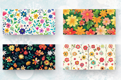 Festive Flowers Garden Mug Wrap Sublimation Designs Product Image 2