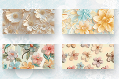 Pastel Wooden Flowers Mug Wrap Sublimation Designs Product Image 2