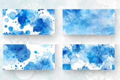 Watercolor Blue Skies Paint Spots Mug Wrap Sublimation Desig Product Image 2