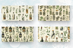 Vintage Botanical Herbs Bottles Mug Wrap Sublimation Designs Product Image 2