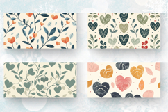 Vintage Cottagecore Hearts Leaves Mug Wrap Sublimation Desig Product Image 2