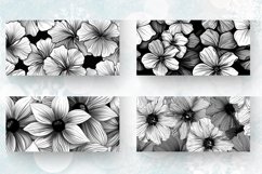 Summer Petals BW Floral Mug wrap Sublimation Designs Product Image 2