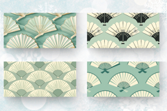Mint Japanese Fan Mug Wrap Sublimation Designs Product Image 2