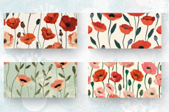 Whimsical Poppy Flowers Mug Wrap Sublimation Designs Product Image 2