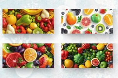 Colorful 3D Fruits Mug Wrap Sublimation Designs Product Image 2