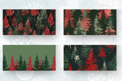 Red &amp; Green Pine Trees Mug Wrap Sublimation Designs Product Image 2
