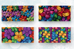 Rainbow Knitted Flowers Mug Wrap Sublimation Designs Product Image 2