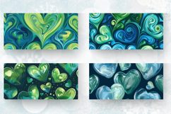 Blue Green Dreamy Heart Mug Wrap Sublimation Designs Product Image 2