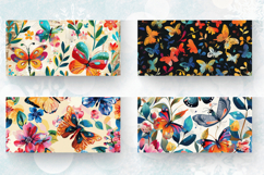 Colorful Floral Butterfly Mug Wrap Sublimation Designs Product Image 2