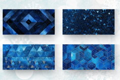 Blue Glittery Geometric Mug Wrap Sublimation Designs Product Image 2
