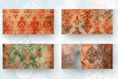 Watercolor and Copper Damask Mug Wrap Sublimation Designs Product Image 2