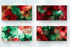 Red &amp; Green Alcohol Ink Flowers Mug Wrap Sublimation Designs Product Image 2