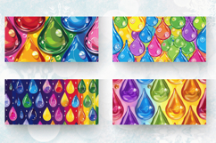 Rainbow Water Drops Mug Wrap Sublimation Designs Product Image 2