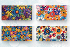 Funky Groovy Boho Flowers Mug Wrap Sublimation Designs Product Image 2