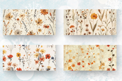 Boho Pressed Flowers Mug Wrap Sublimation Designs Product Image 2