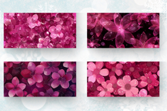 Magenta Pink Glitter Flowers Mug Wrap Sublimation Designs Product Image 2