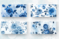 Winter Blue Roses Mug Wrap Sublimation Designs Product Image 2