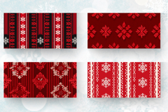 Red Knitted Christmas Mug Wrap Sublimation Designs Product Image 2