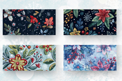 Winter Embroidery Flowers Mug Wrap Sublimation Designs Product Image 2