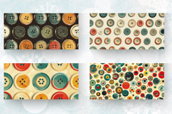 Vintage Retro Buttons Mug Wrap Sublimation Designs Product Image 2