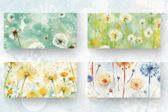 Watercolor Dandelions Mug Wrap Sublimation Designs Product Image 2