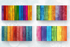 Rainbow Wooden Mug Wrap Sublimation Designs Product Image 2