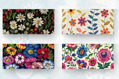 Knitted Garden Flower Fabric Mug Wrap Sublimation Designs Product Image 2
