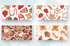 Christmas Strawberry Gingerbread Mug Wrap Sublimation Design Product Image 2