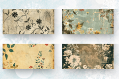 Vintage Grungy Floral Mug Wrap Sublimation Designs Product Image 2