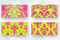 Neon Pink and Lime Damask Mug Wrap Sublimation Designs Product Image 2