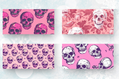 Pink Halloween with Skulls Mug Wrap Sublimation Designs Product Image 2