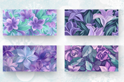 Emerald Purple Pastel Floral Mug Wrap Sublimation Designs Product Image 2