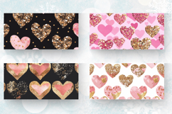 Cute Valentine Pink Gold Glitters Heart Mug Wrap Sublimation Product Image 2
