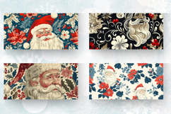 Retro Santa Floral Christmas Mug Wrap Sublimation Designs Product Image 2