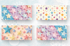Pastel Gentle Sweet Stars Mug Wrap Sublimation Designs Product Image 2