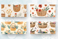 Floral Cottagecore Baskets Mug Wrap Sublimation Designs Product Image 2