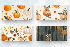 Fall Floral Pumpkins Mug Wrap Sublimation Designs Product Image 2