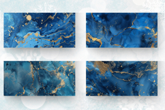 Blue Ink and Gold Foil Mug Wrap Sublimation Designs Product Image 2