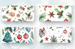 Watercolor Christmas elements Mug Wrap Sublimation Designs Product Image 2