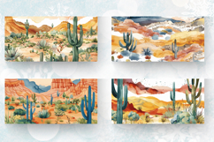 Watercolor Desert Landscape mug wrap sublimation Designs Product Image 2
