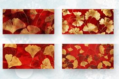 Red and Gold Ginkgo Mug wrap Sublimation Designs Product Image 2