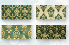 Damask Green Gold Mug Wrap Sublimation Designs Product Image 2
