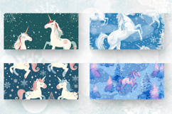 Snowy Winter Unicorns Mug Wrap Sublimation Designs Product Image 2