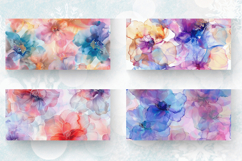 Watercolor Pastel Alcohol Ink Flowers Mug Wrap Sublimation D Product Image 2