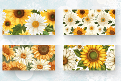 Daisy &amp; Sunflowers Mug Wrap Sublimation Designs Product Image 2