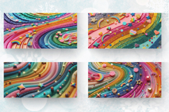 Colorful Rainbow Mug Wrap Sublimation Designs Product Image 2