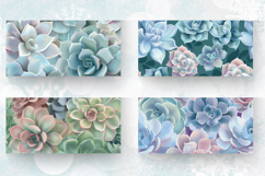 Pastel Succulent Mug Wrap Sublimation Designs Product Image 2