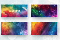 Rainbow Galaxy Night Mug Wrap Sublimation Designs Product Image 2